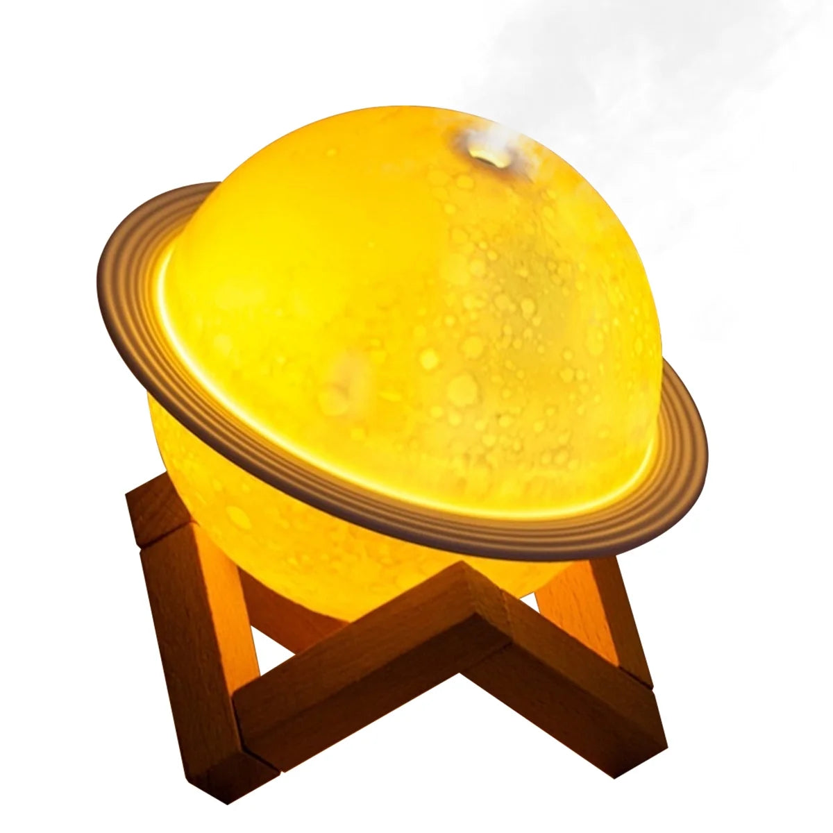 Moon Lamp Humidifier 3D Moon Night Light Air Humidifier with Wooden Stand USB LED Desk Humidifier Lamp Personal Small Humidifier Touch Control Galaxy Lamp for Home Office Party
