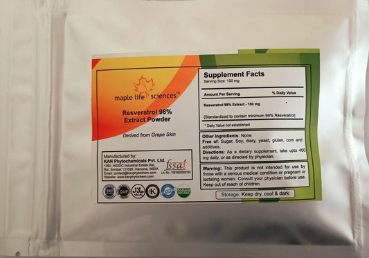 Resveratrol 98% Extract Powder Anti-Aging Anti-Cholester